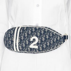 CHRISTIAN DIOR Vintage 2003 Navy Blue Trotter  Nylon Belt Bag